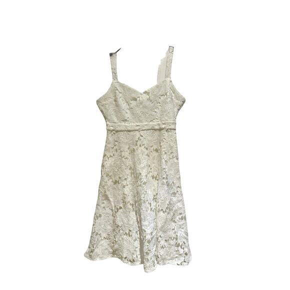 LULUS Divine white lace midi party dress women’s size Large with pockets, A-LINE - Picture 1 of 6